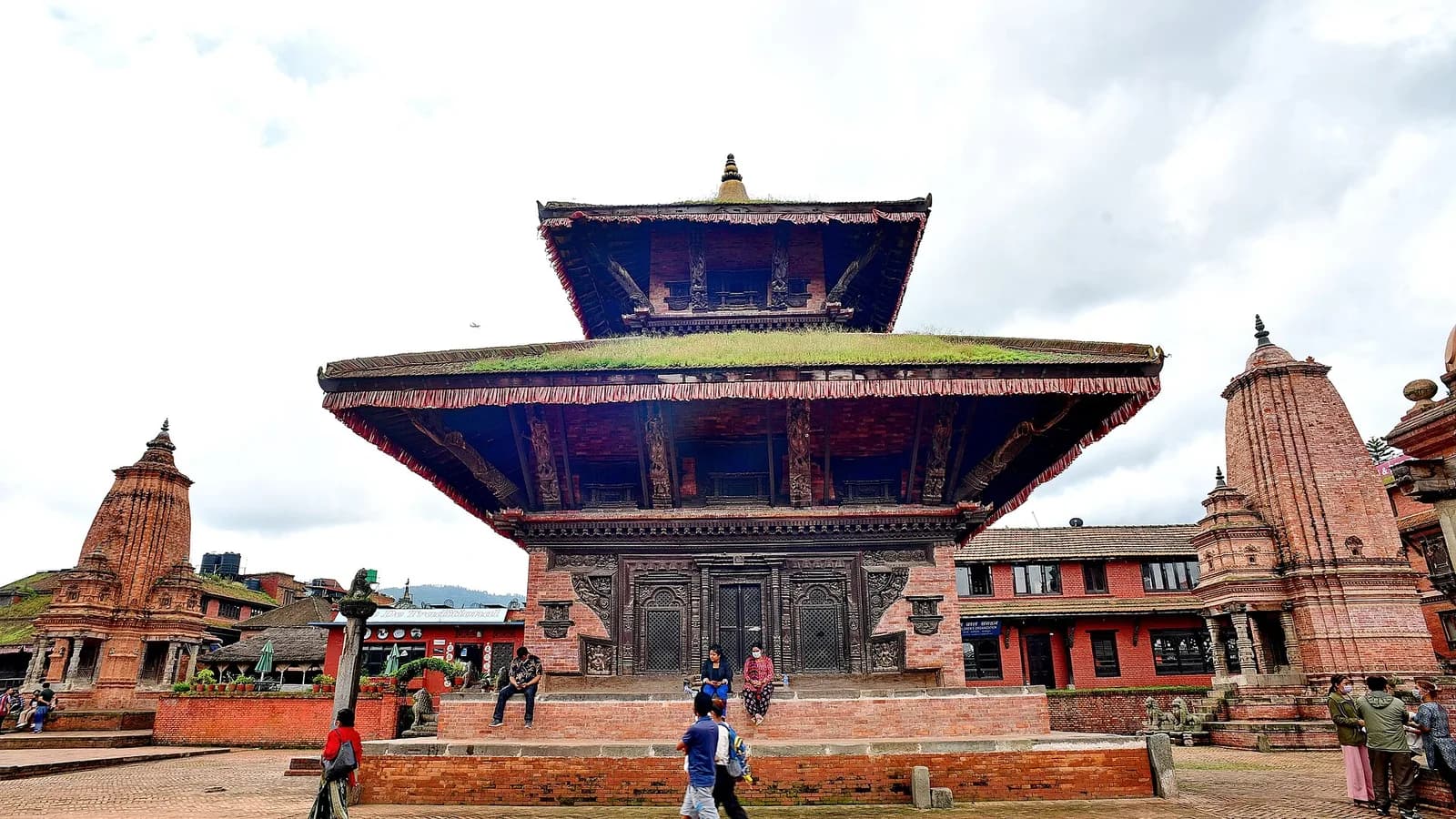 A stone temple in Bhaktapur Durbar Square, one of the Kathmandu Valley heritage sites damaged in 2015 and since restored
