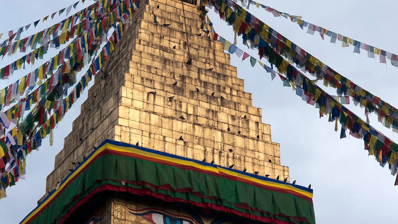 The painted eyes of Boudhanath Stupa in Kathmandu, a Nepali landmark