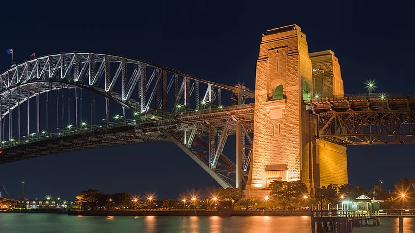 Sydney Harbour Bridge lit up at night, in a city home to almost half of Australia's Nepalese community