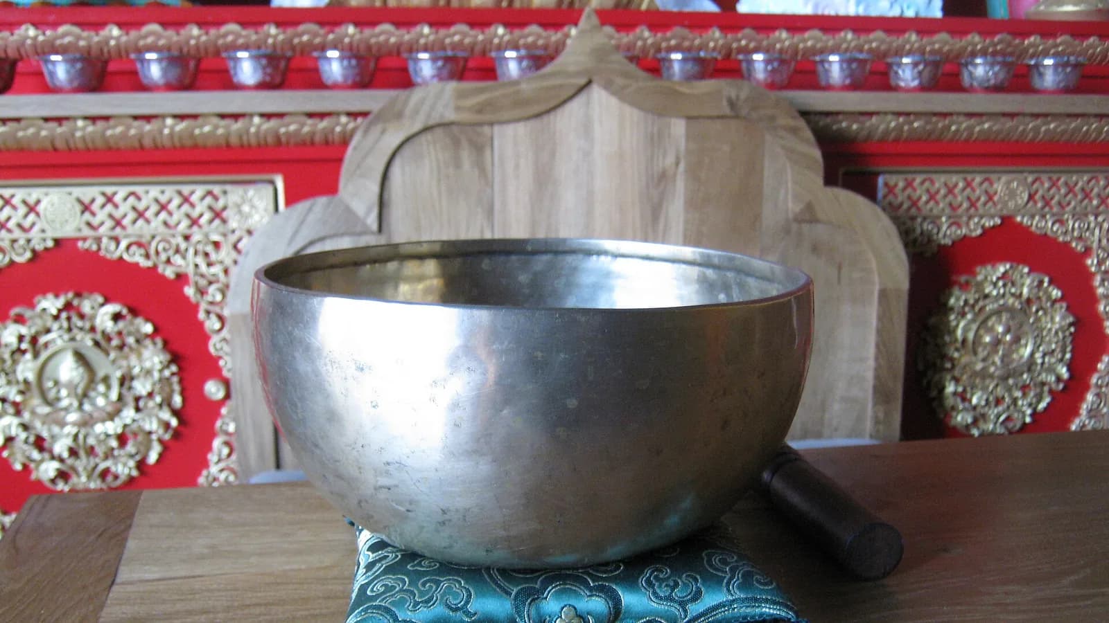 A hand-hammered Himalayan singing bowl, one of Nepal's most popular souvenirs